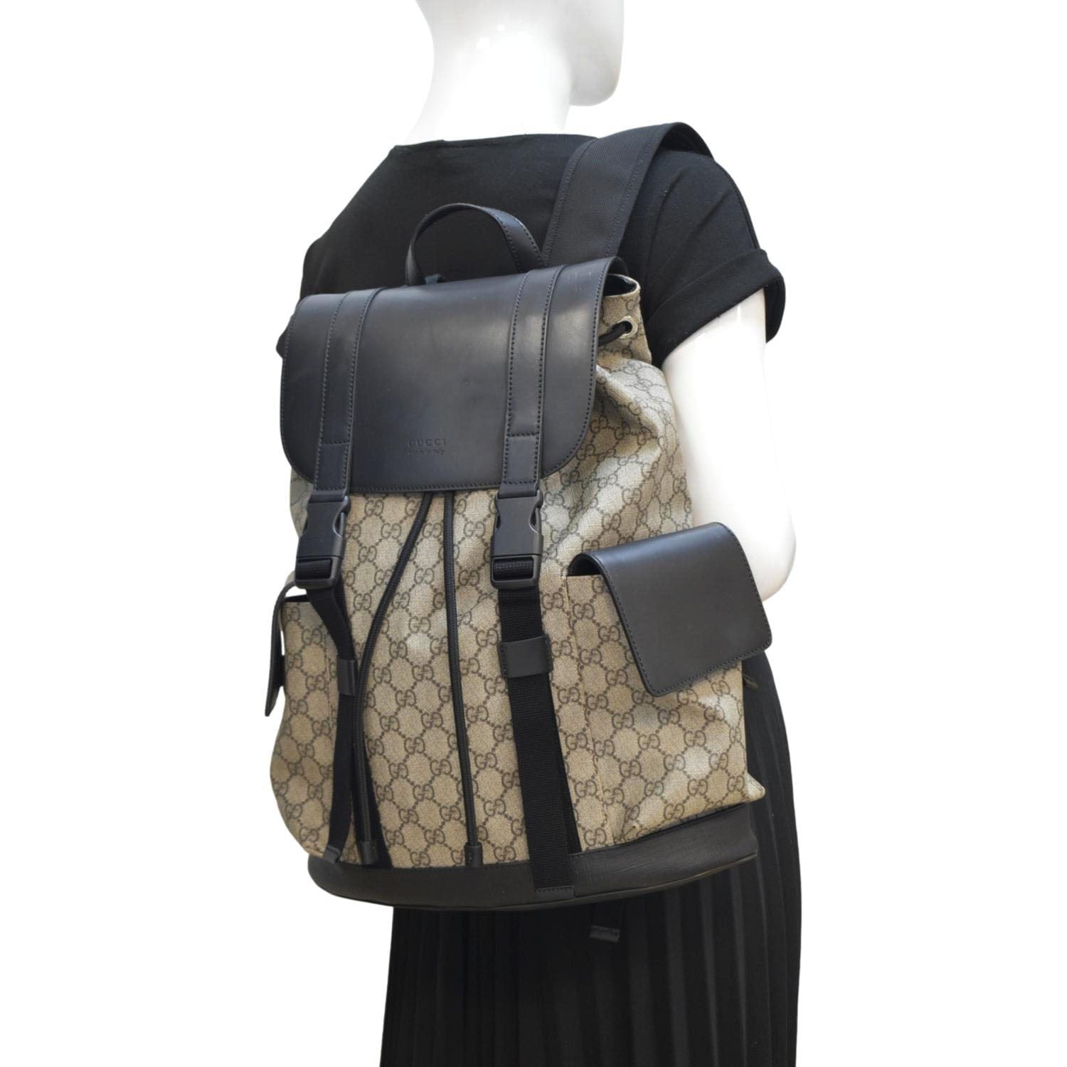 Gucci Soft Supreme Backpack Bag Canvas Beige Backpack 1