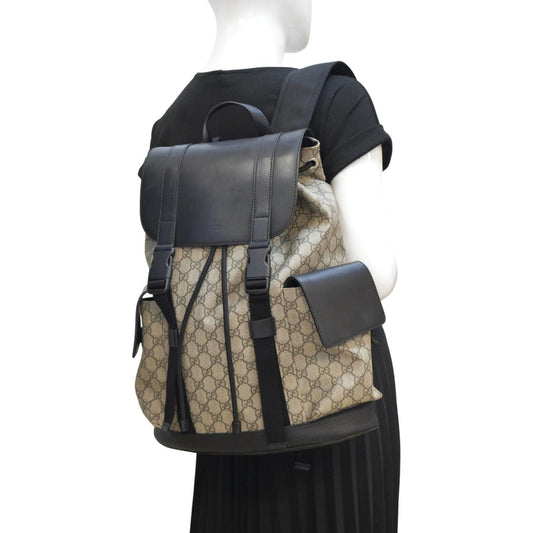 Gucci Soft Supreme Backpack Bag Canvas Beige Backpack 1