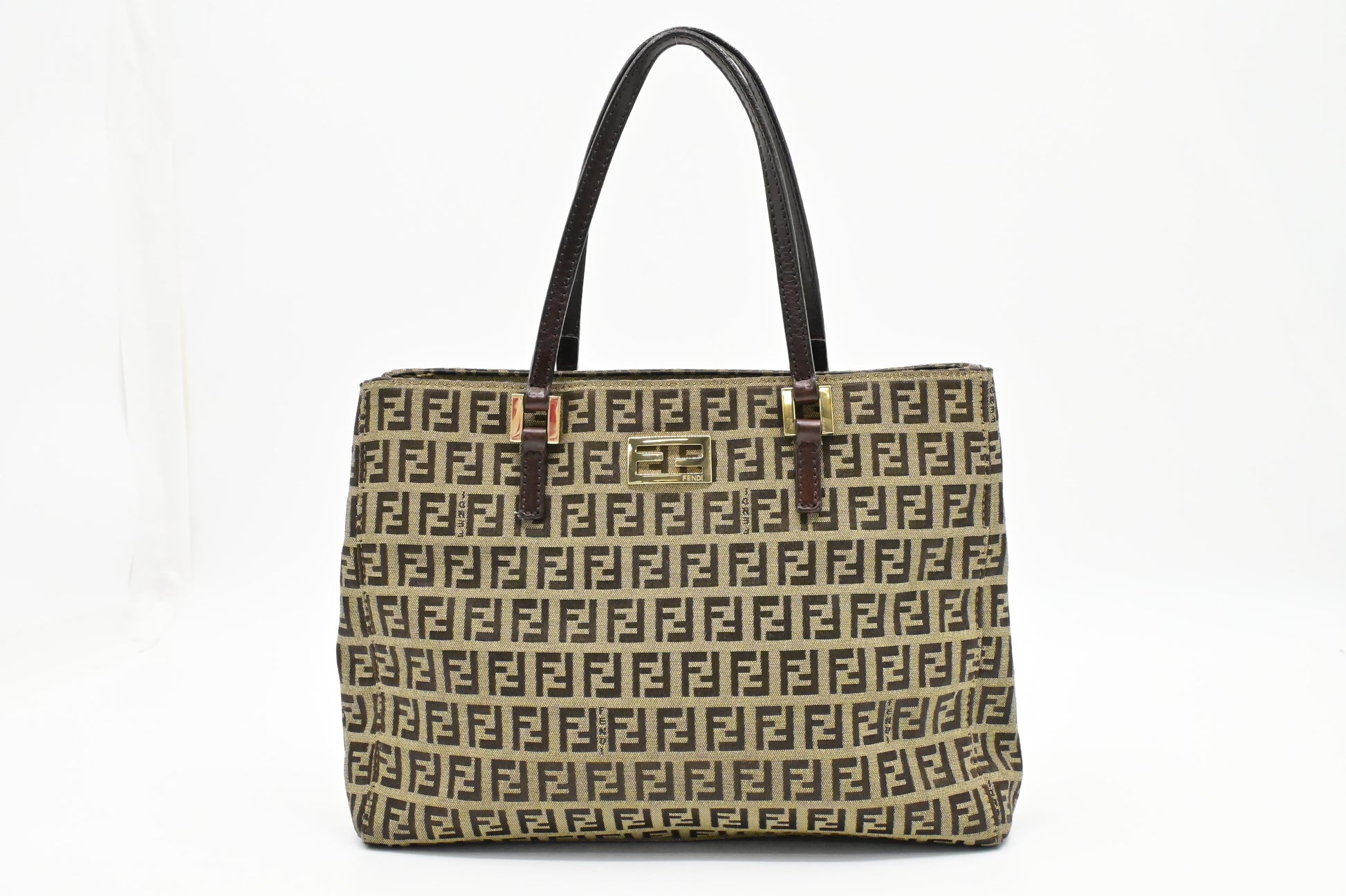 Fendi Shoulder Bag In Zucchino Canvas Brown