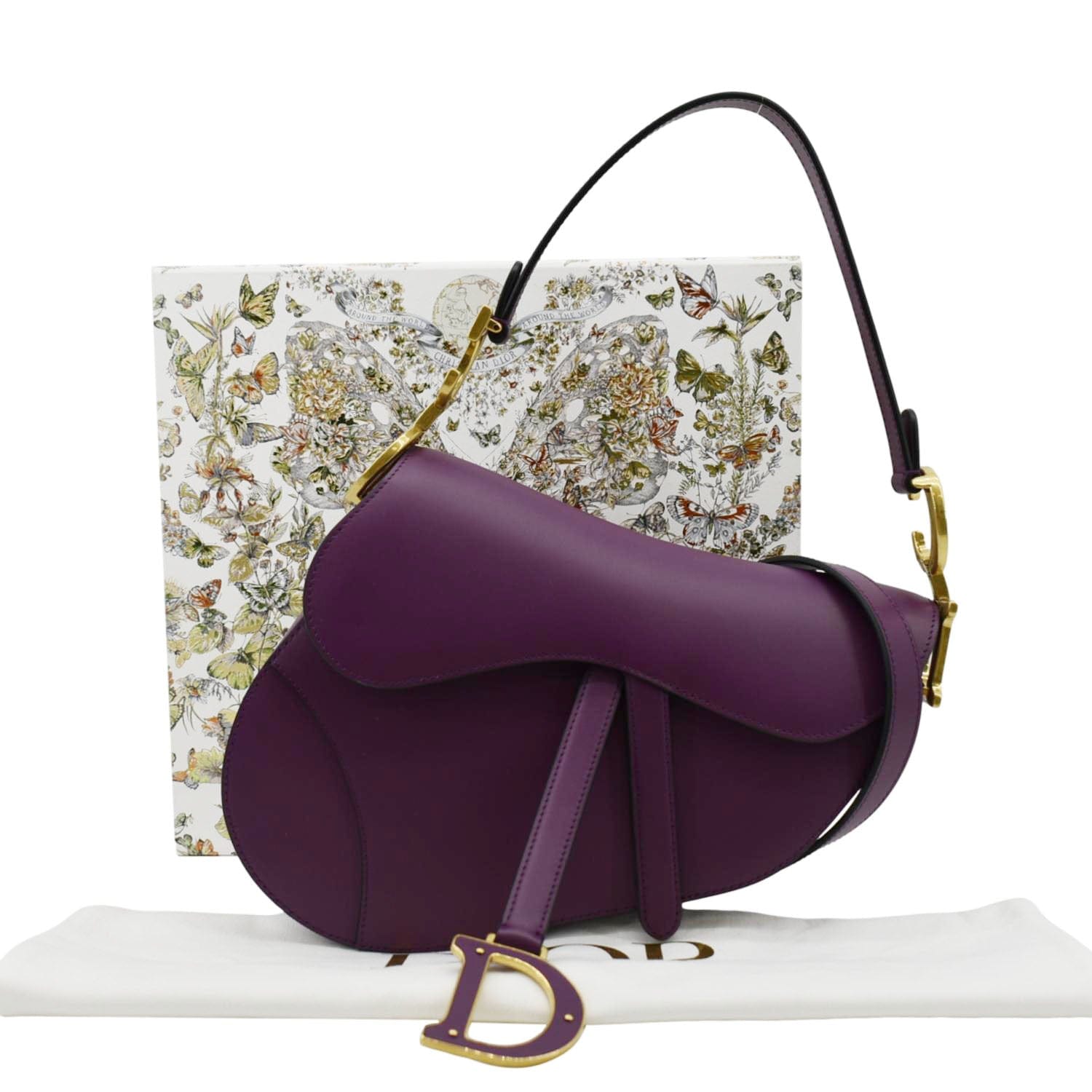 Dior Saddle Satchel Bag Mulberry Leather
