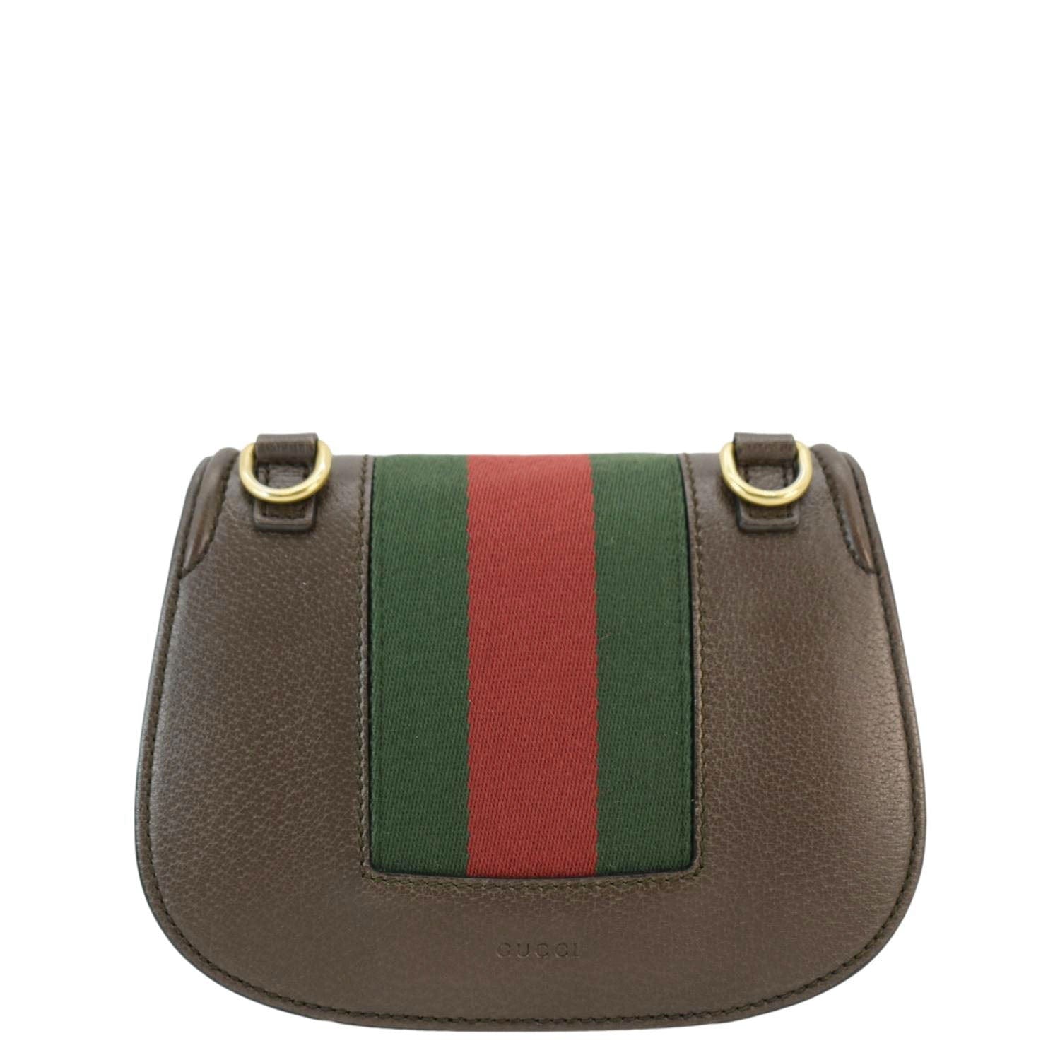 Gucci Jeweled Heart Totem Crossbody Bag Leather Brown Totem 500756