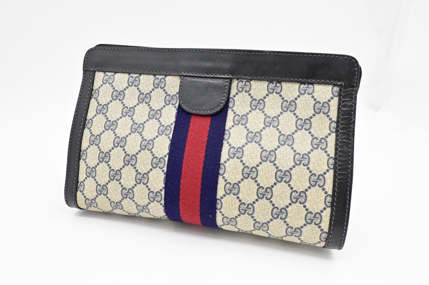 Gucci 'Accessory Collection' GG Supreme Canvas Navy Clutch Bag