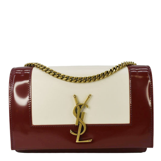 YSL Saint Laurent Yves Kate Shoulder Bag Burgundy Leather Small Chain