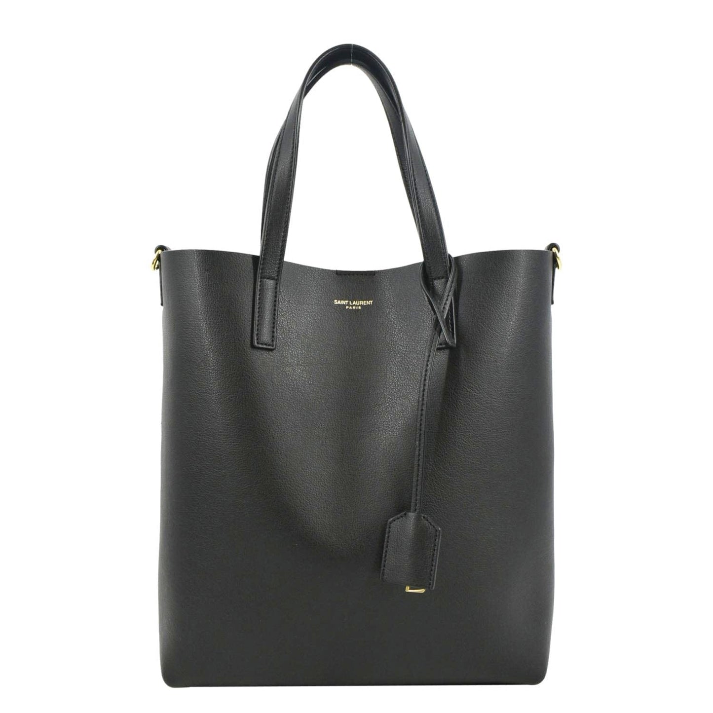 YSL Saint Laurent Saint Toy Supple Shopping Tote Bag Leather Black