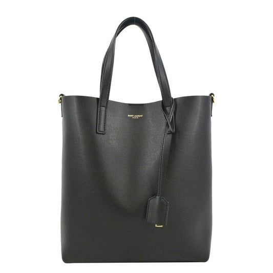 YSL Saint Laurent Saint Toy Supple Shopping Tote Bag Leather Black