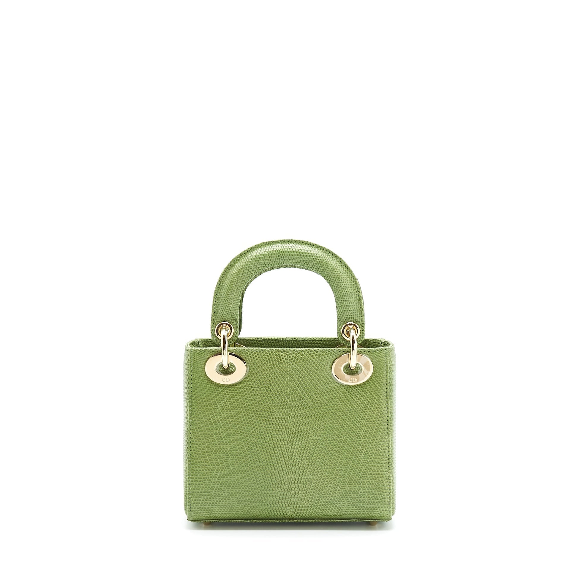 Dior Lady Lizard Light Handbag Green Mini Travel Bag