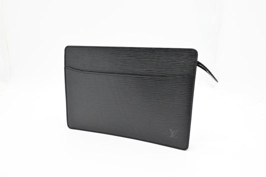 Louis Vuitton Pochette Homme Epi Leather Black Clutch Bag