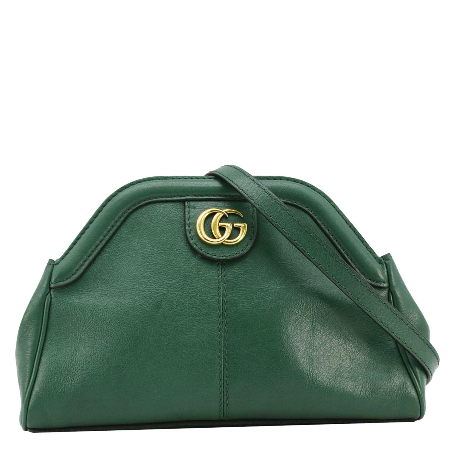 Gucci Re Belle Tiger Head Shoulder Bag Leather Green