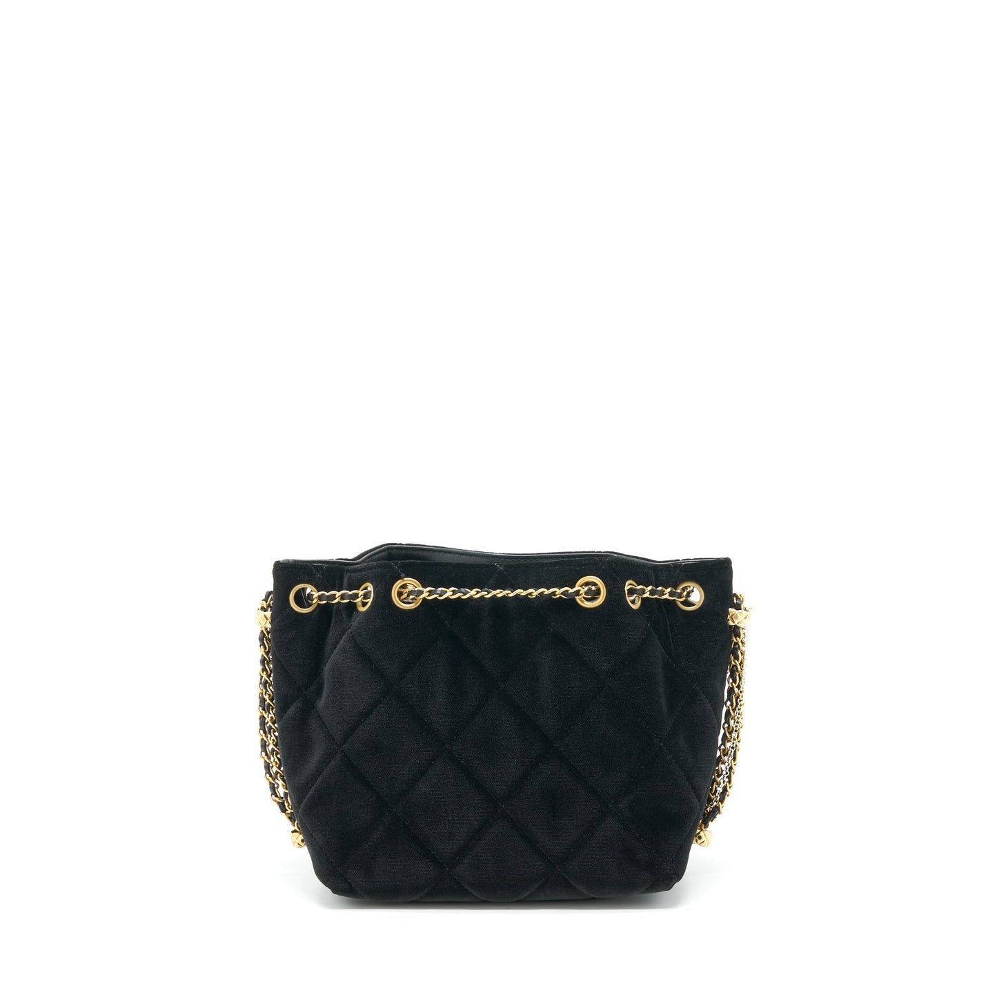 Chanel Bucket Velvet GHW Black Bucket Bag