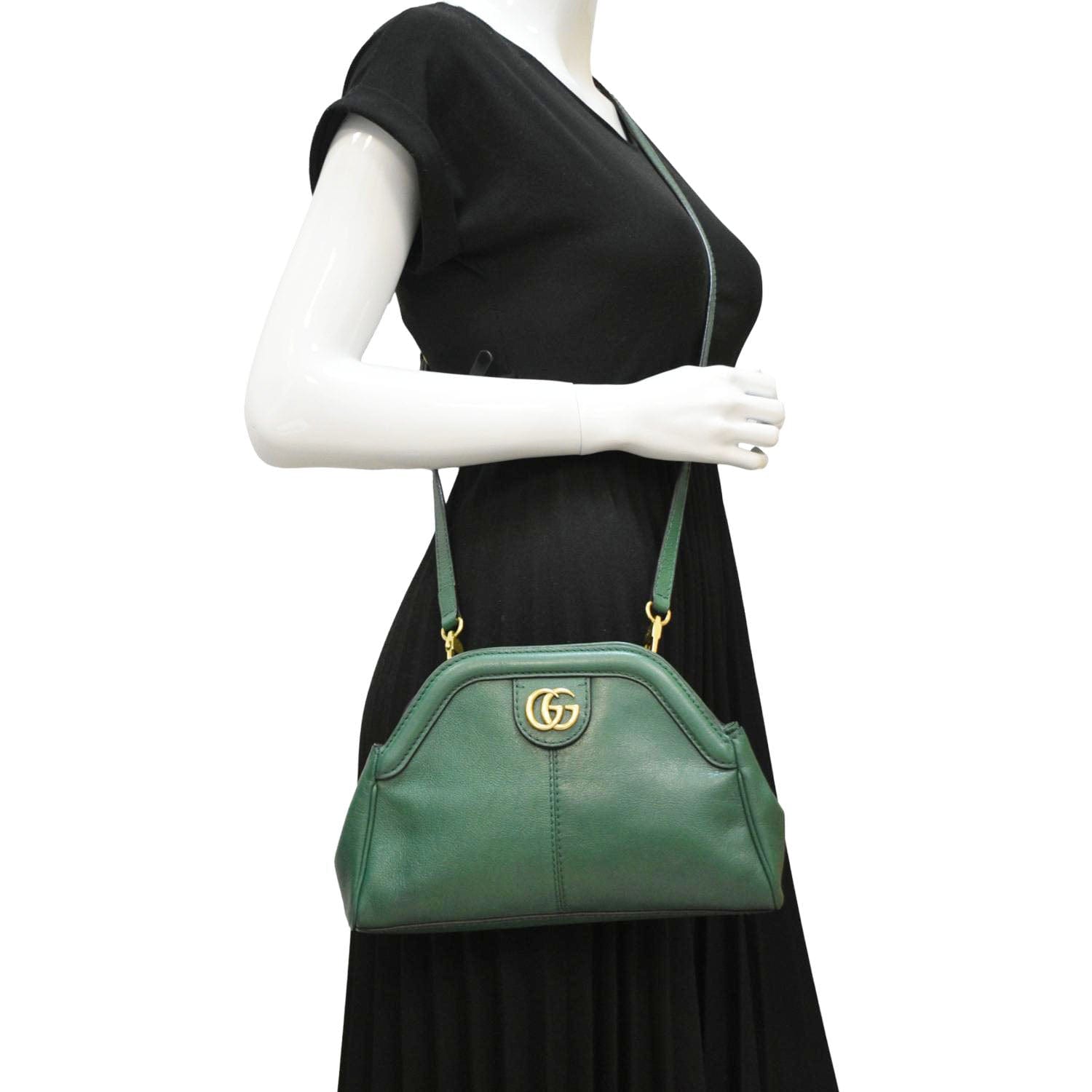 Gucci Re Belle Tiger Head Shoulder Bag Leather Green