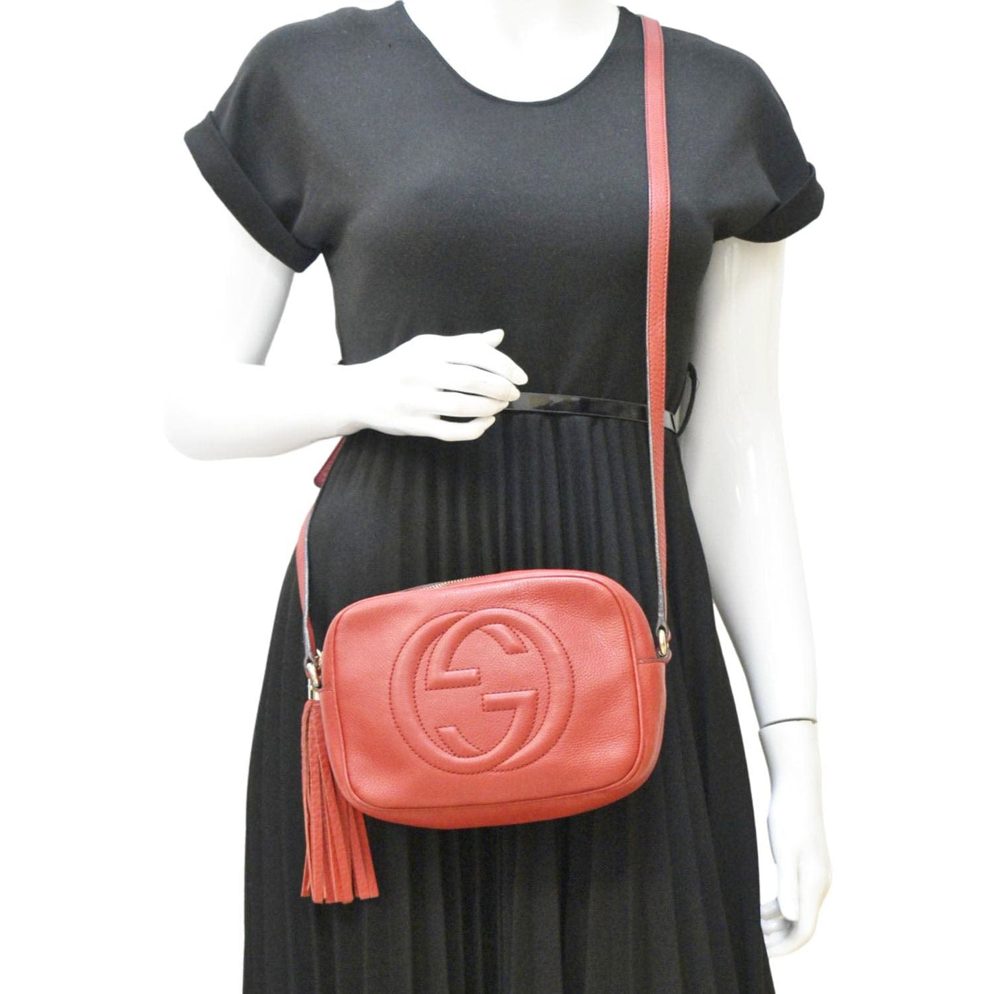 Gucci Soho Disco Crossbody Bag Leather Red
