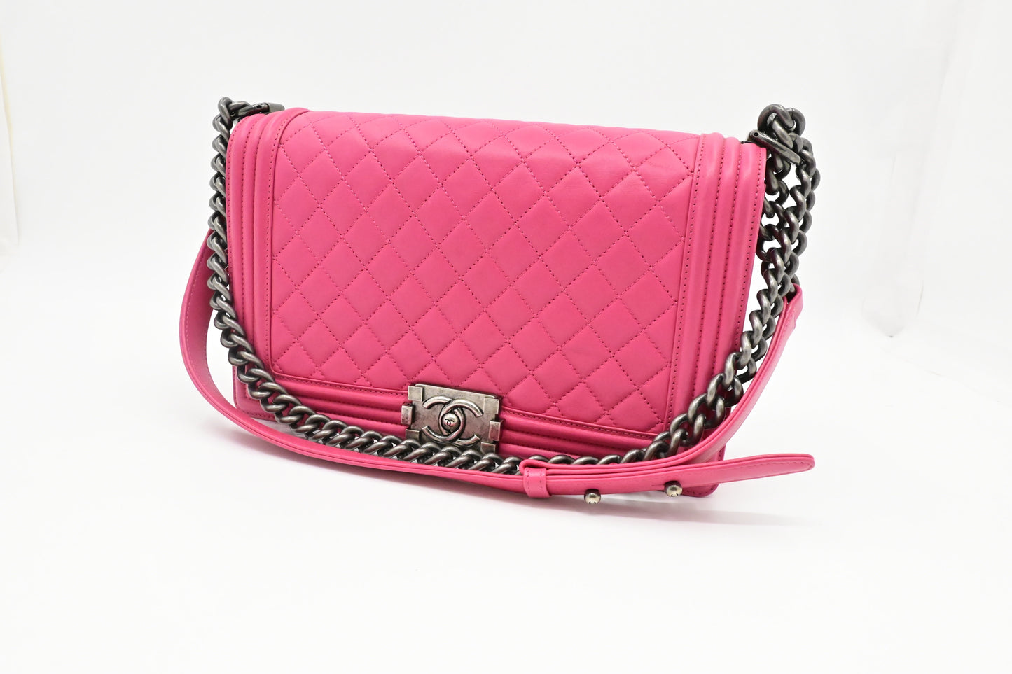 Chanel New Boy Pink Leather Handbag