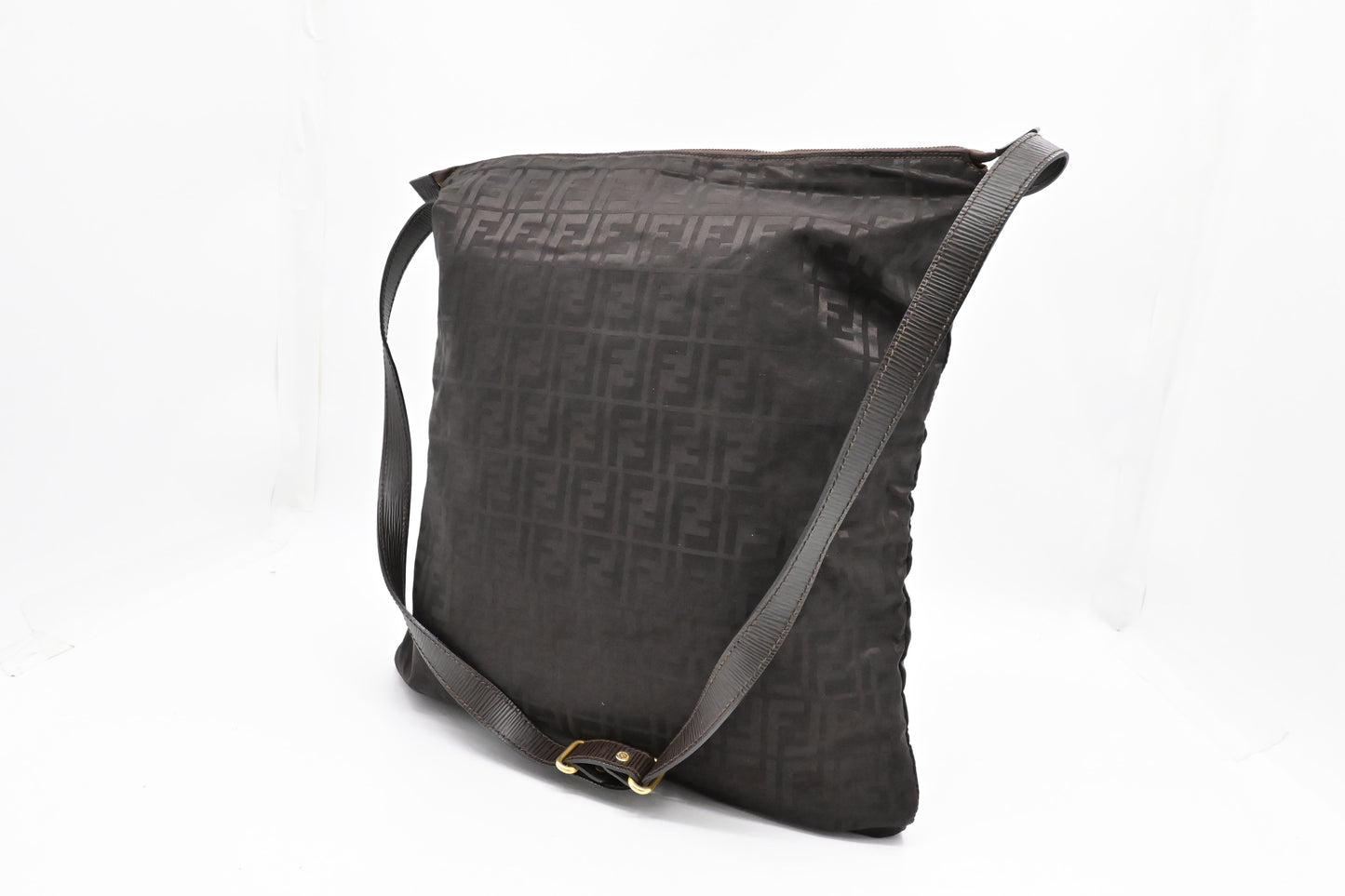Fendi Crossbody In Ff Nylon Brown Large Crossbody Bag