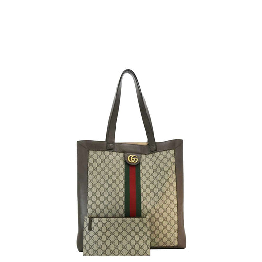 Gucci Ophidia Soft Supreme Web Tote Bag Canvas Beige