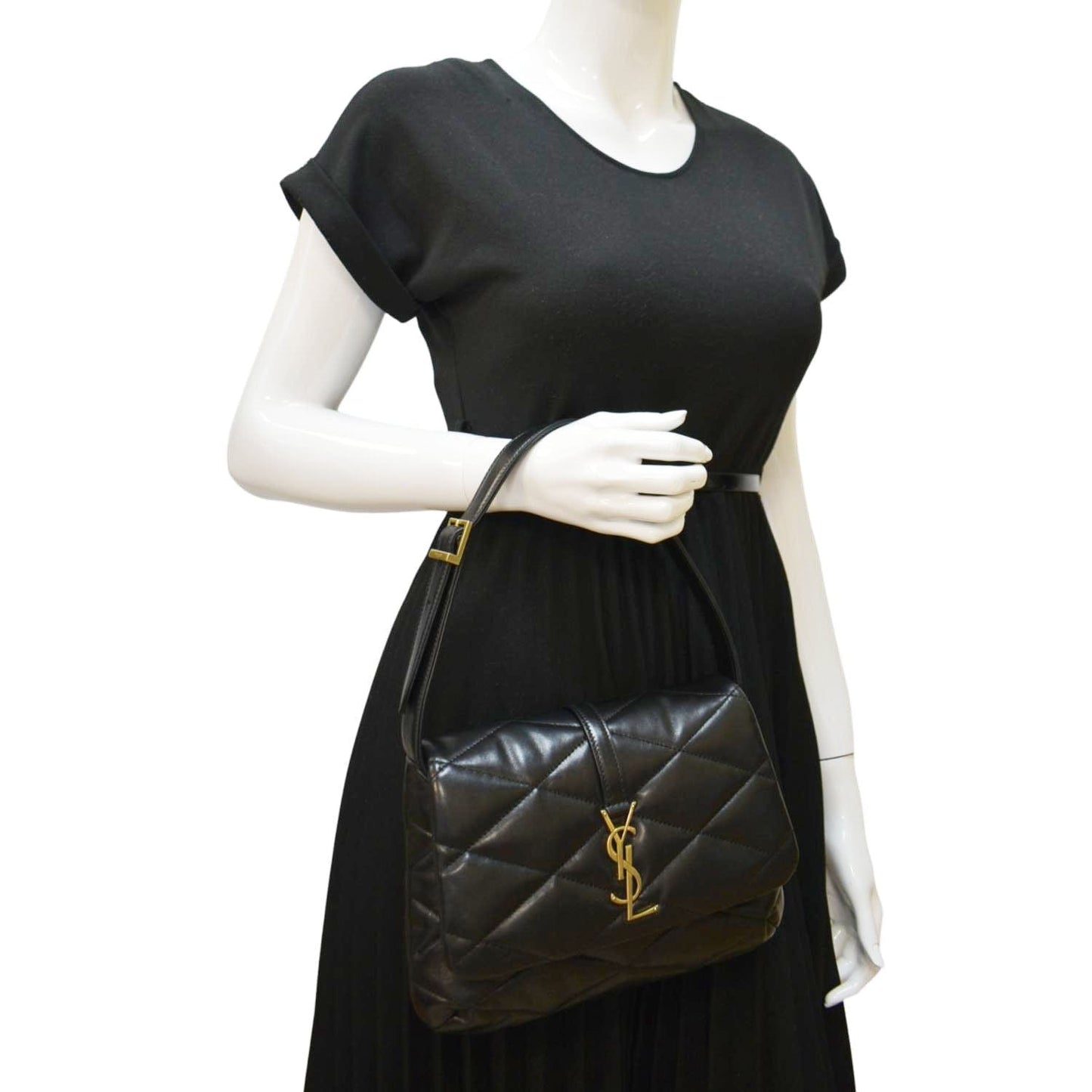 YSL Saint Laurent Yves Le Hobo Bag Leather Quilted Black 57 Hobo Bag