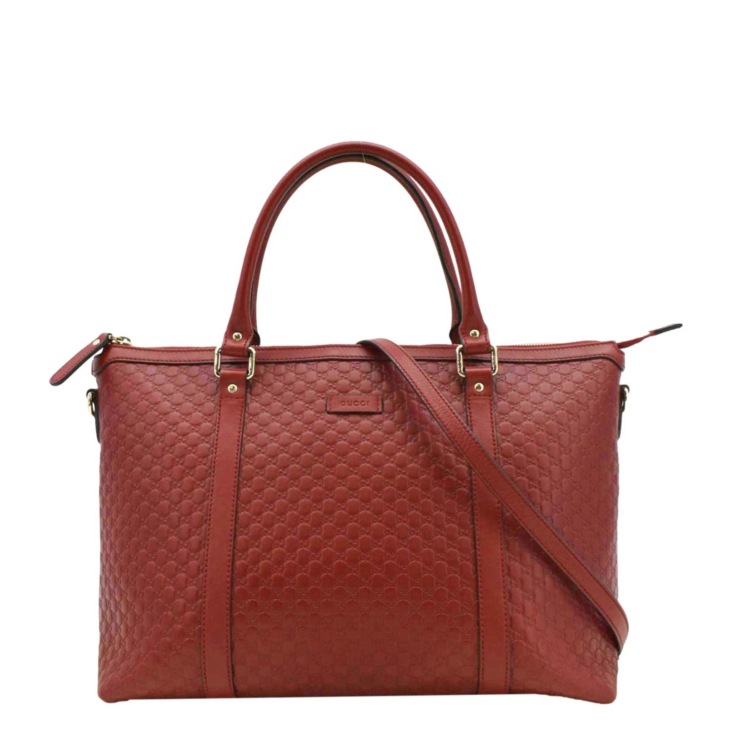 Gucci Microssima Tote Bag Leather Red