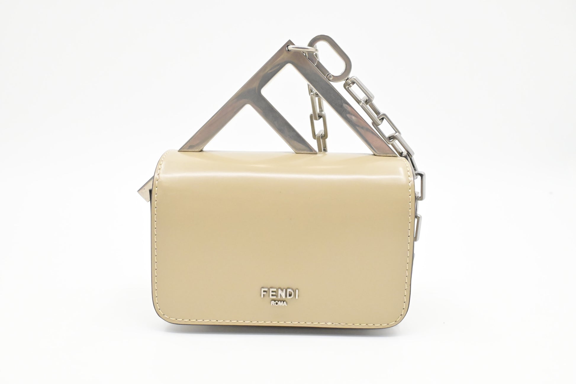 Fendi First Sight In Handbag Leather Beige Mini Travel Bag