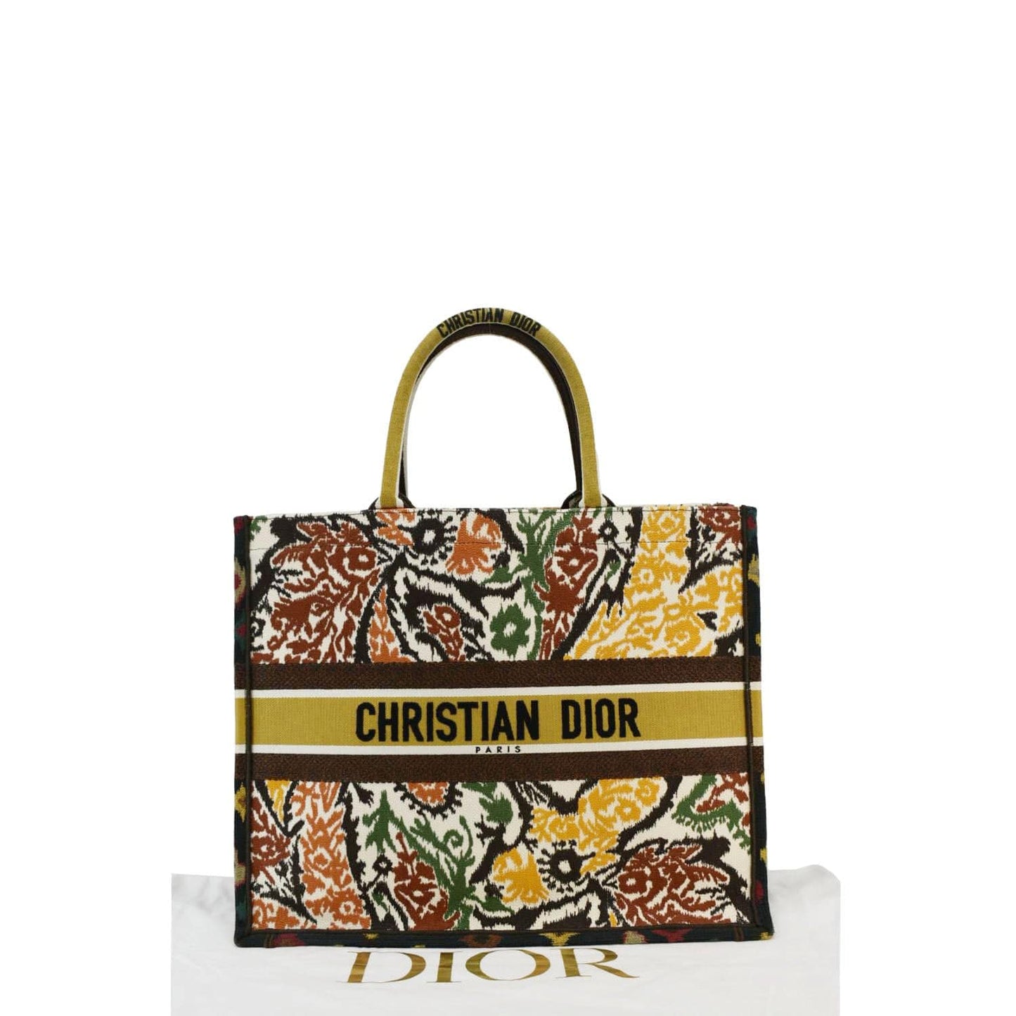 Dior Book Embroidered Paisley Tote Bag Multicolor Large