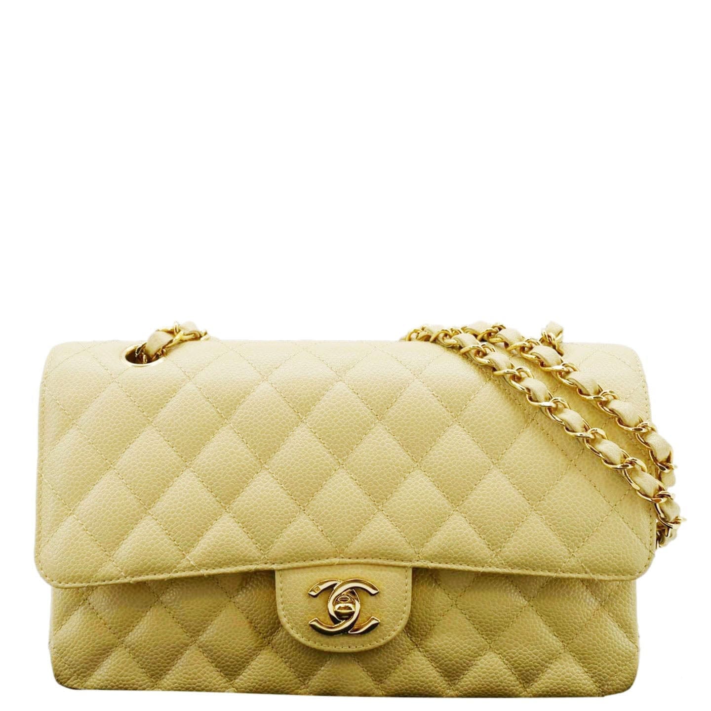 Chanel Classic Double Flap Quilted Caviar Leather Travel Bag