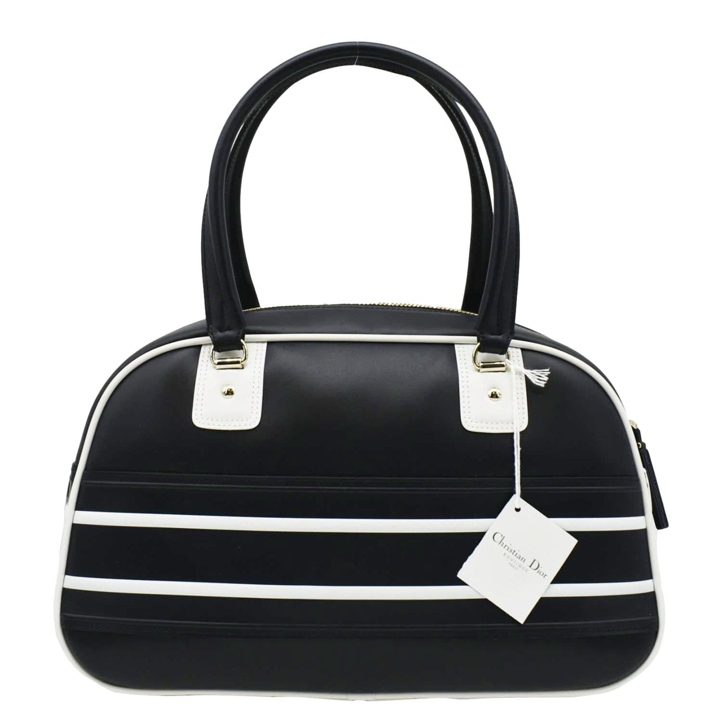 Dior Vibe Bowling Shoulder Bag Leather Blue Navy