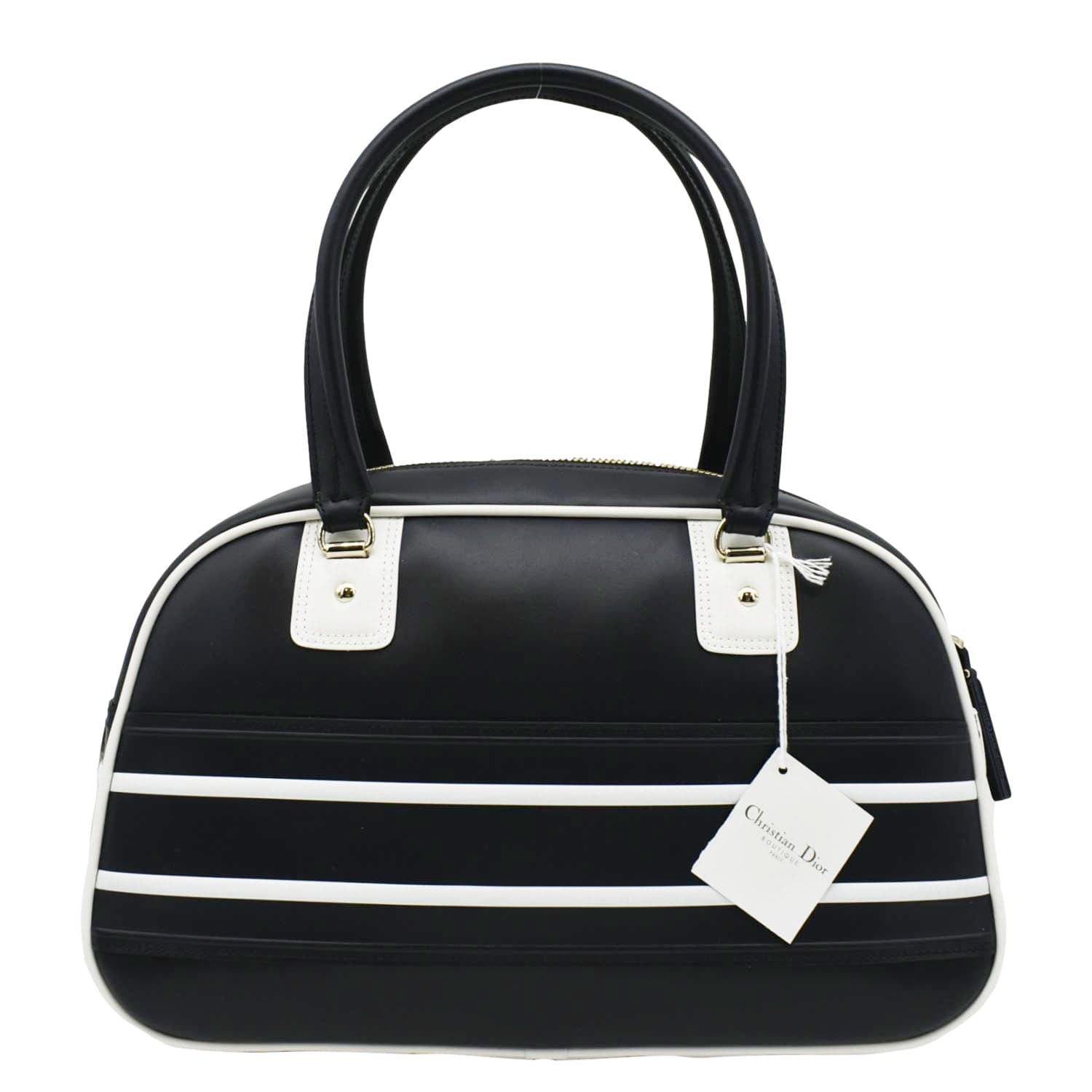 Dior Vibe Bowling Shoulder Bag Leather Blue Navy
