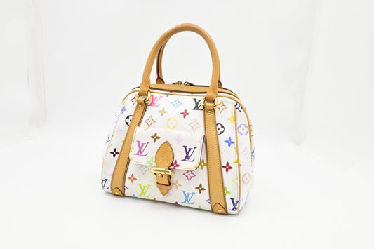 Louis Vuitton Priscilla Multicolor White Canvas Handbag