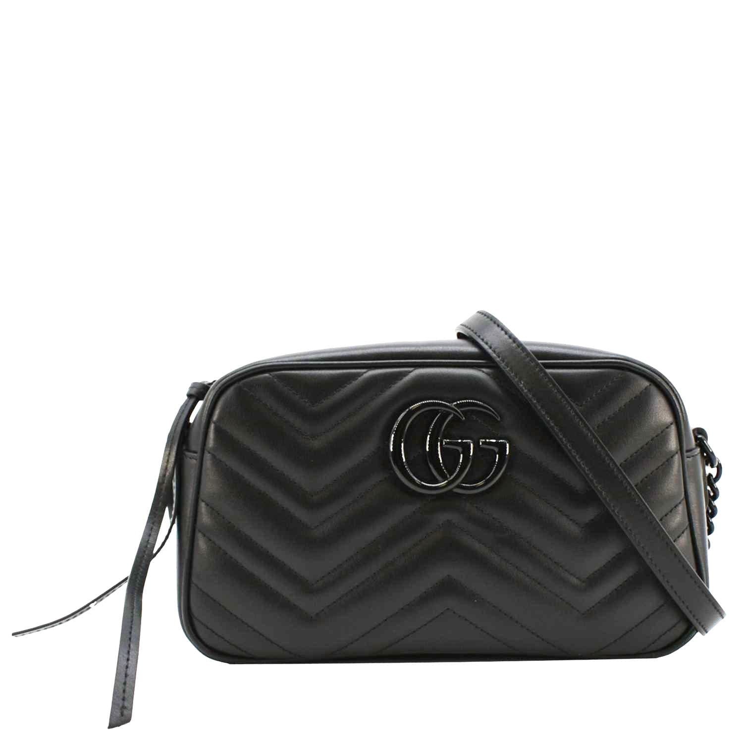 Gucci Marmont Chevron Camera Crossbody Bag Leather Matelasse