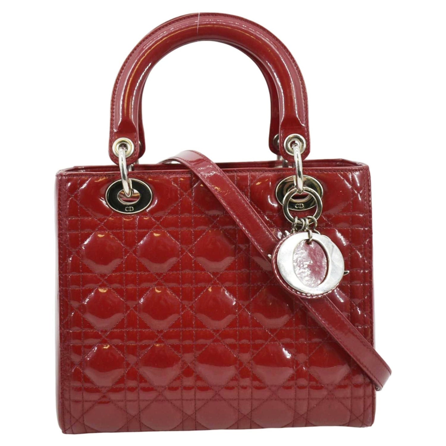 Dior Lady Shoulder Bag Leather Red