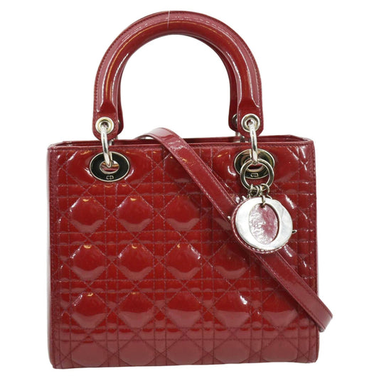 Dior Lady Shoulder Bag Leather Red
