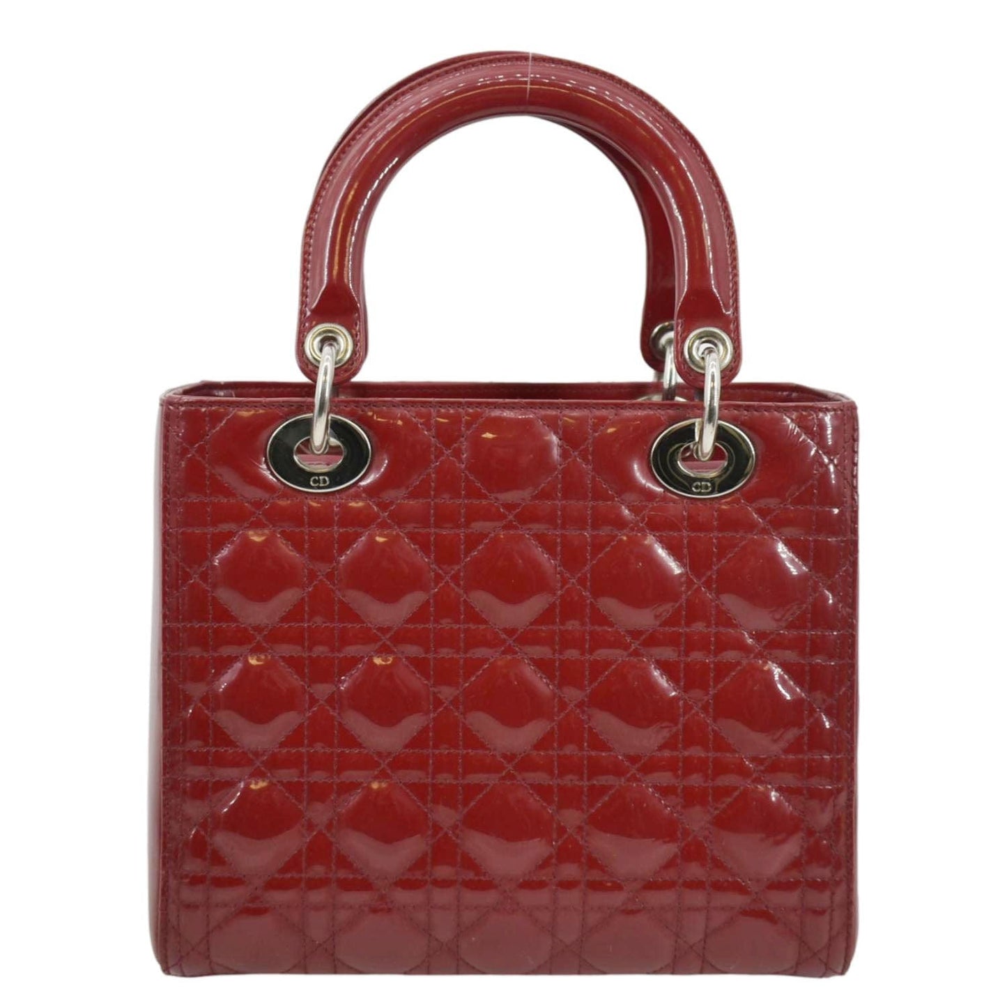 Dior Lady Shoulder Bag Leather Red Medium