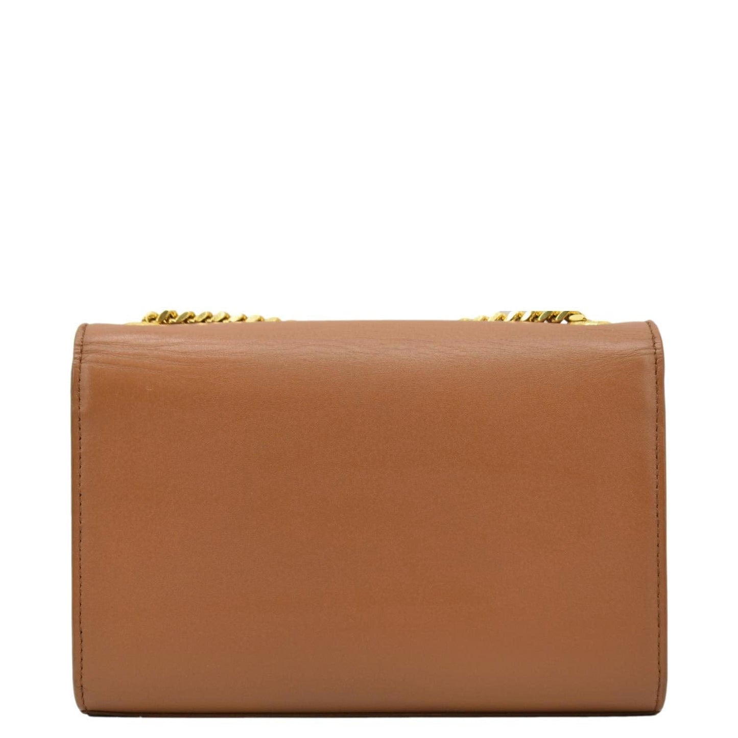 YSL Saint Laurent Yves Kate Clutch Crossbody Bag Leather Tan Chain Clutch Bag