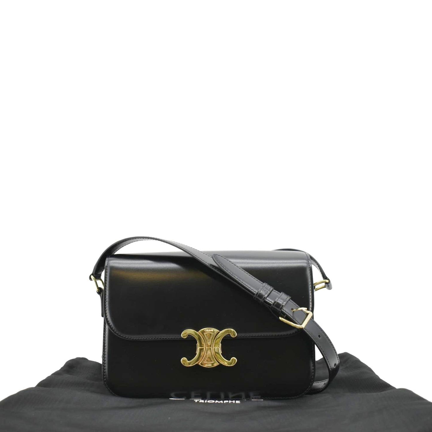 Classique Triomphe Shoulder Bag Leather Black