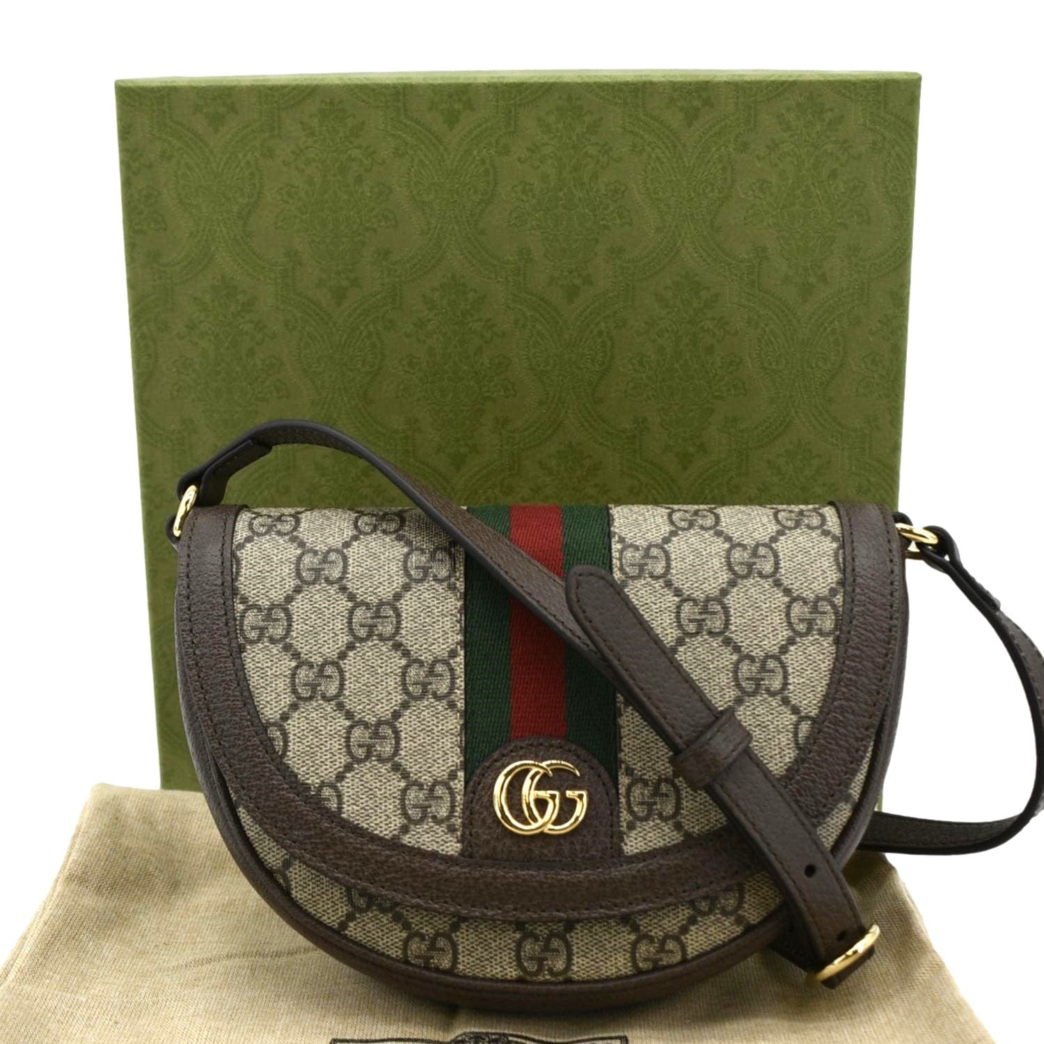 Gucci Ophidia Supreme Shoulder Bag Canvas Beige Mini 757309