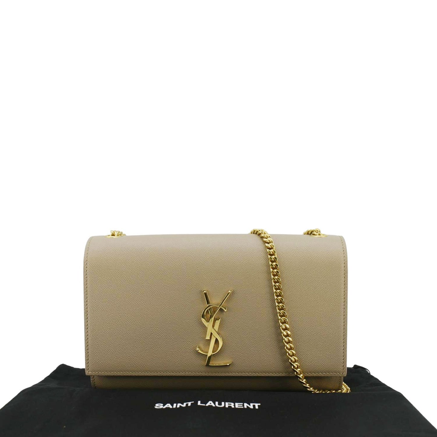 YSL Saint Laurent Yves Kate Crossbody Bag Leather Cream Chain