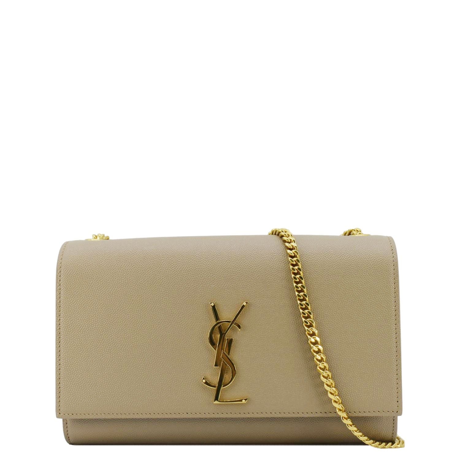 YSL Saint Laurent Yves Kate Crossbody Bag Leather Cream Chain