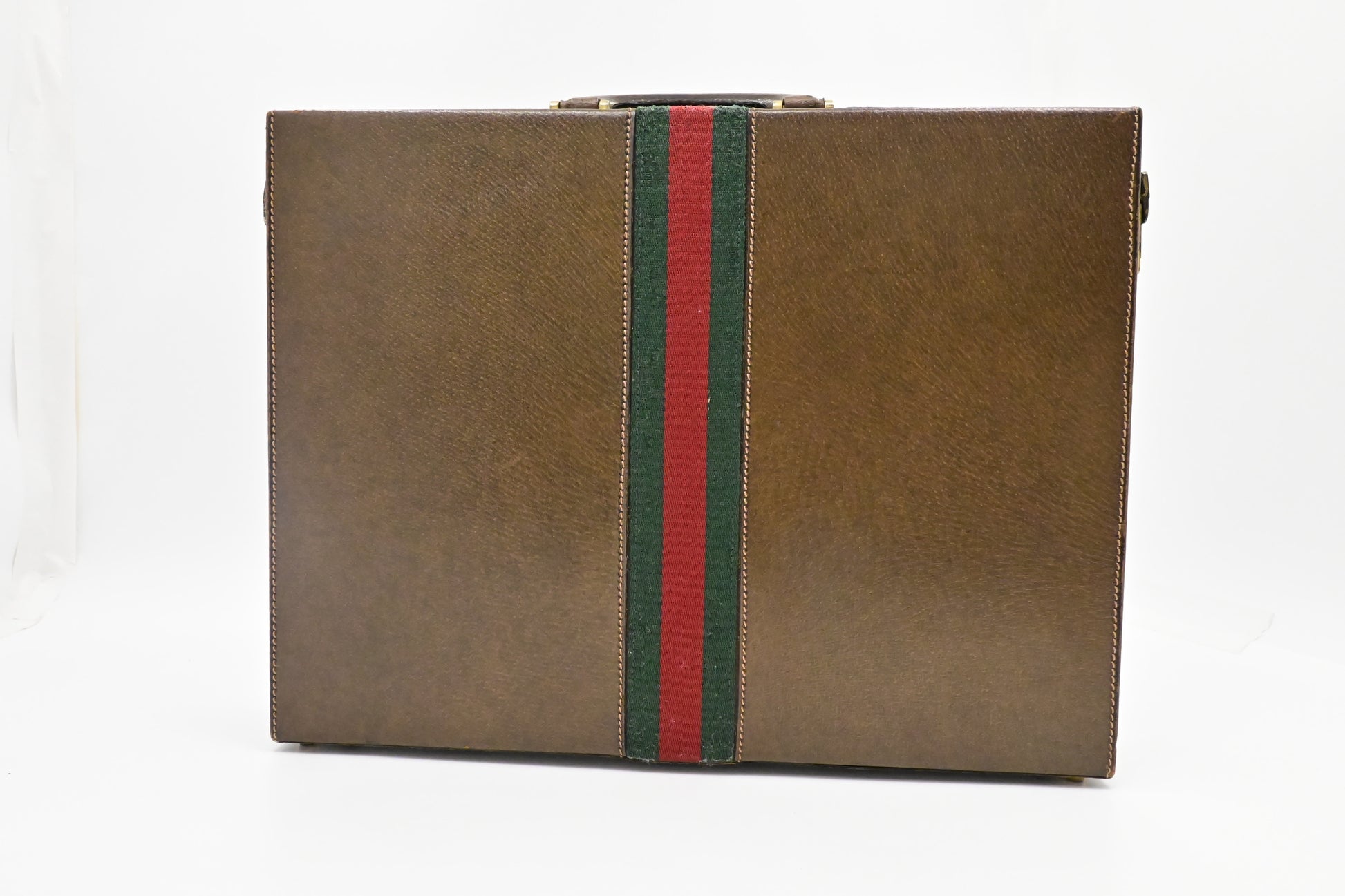 Gucci Sherry Line Briefcase Leather Brown Travel Bag