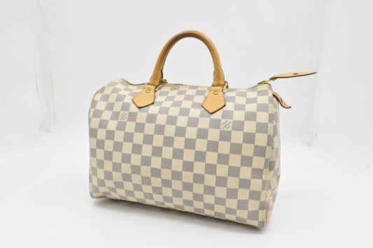 Louis Vuitton Speedy 30 Azur Canvas Damier Handbag