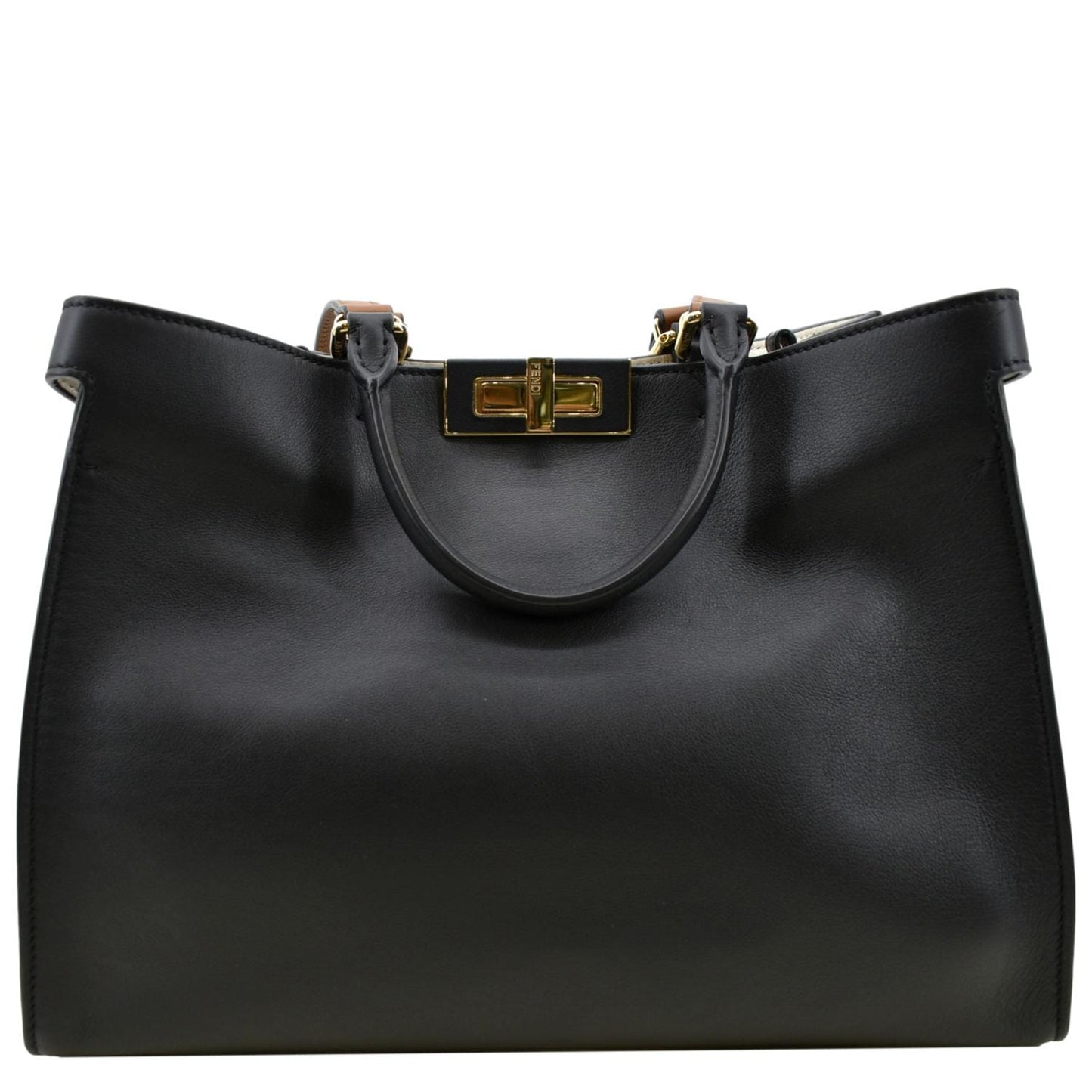 Fendi Peekaboo Lite Tote Bag Leather Black