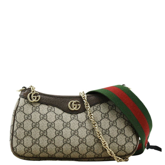 Gucci Ophidia Web Supreme Shoulder Bag Canvas Beige 4