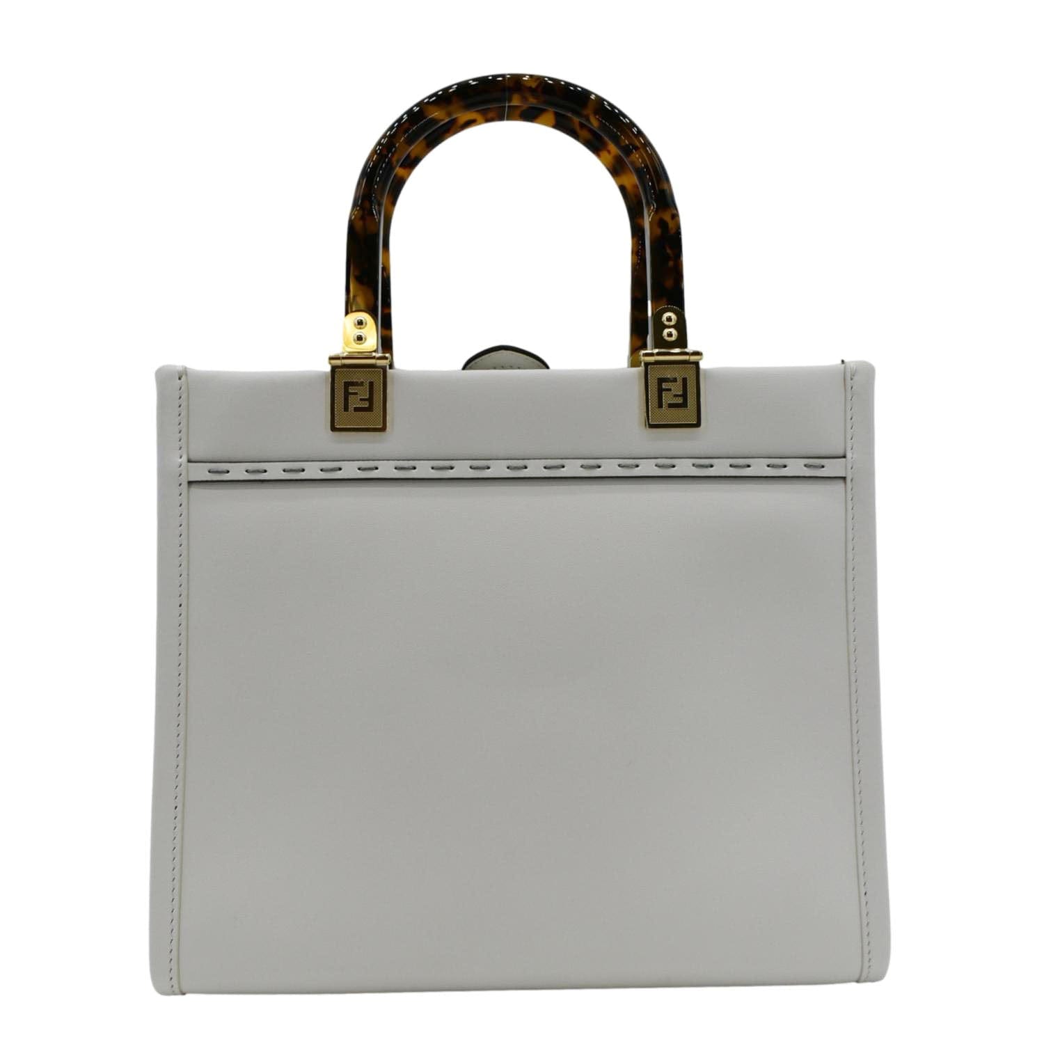 Fendi Sunshine Crossbody Bag Off Leather White Small