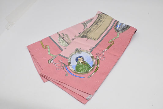 Hermes 'Le Geographe' Carre In Silk Handbag Pink Travel Bag