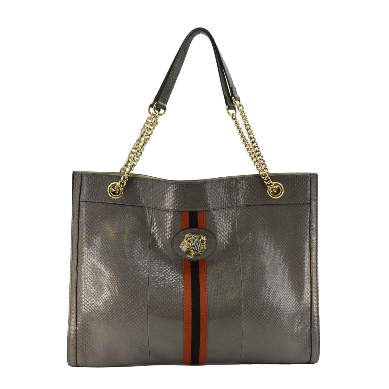 Gucci Rajah Snakeskin Tote Bag Leather Large