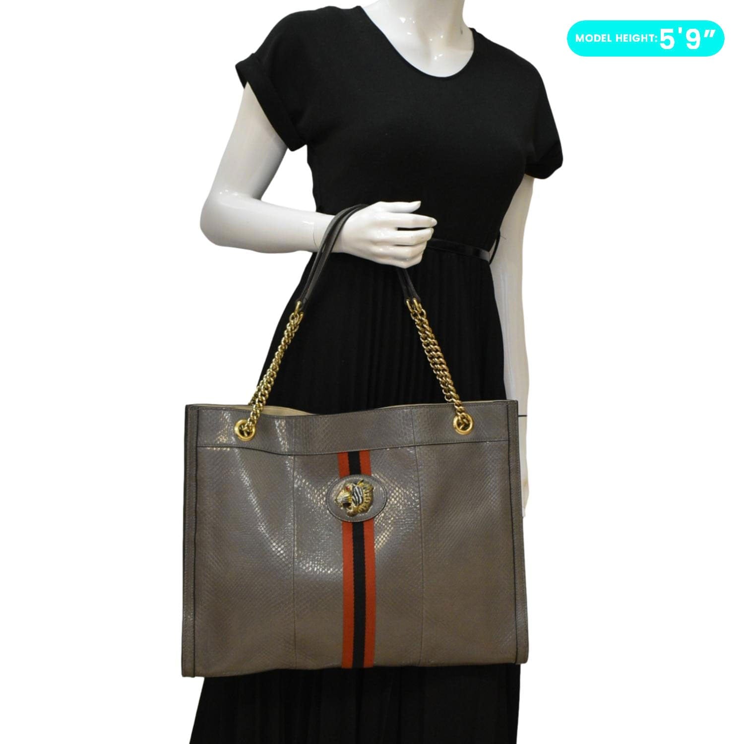 Gucci Rajah Snakeskin Tote Bag Leather Large