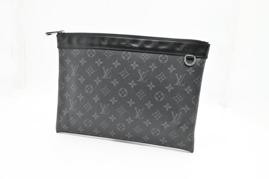 Louis Vuitton Pochette Discovery Eclipse Monogram Canvas Clutch Bag Eclipse Canvas