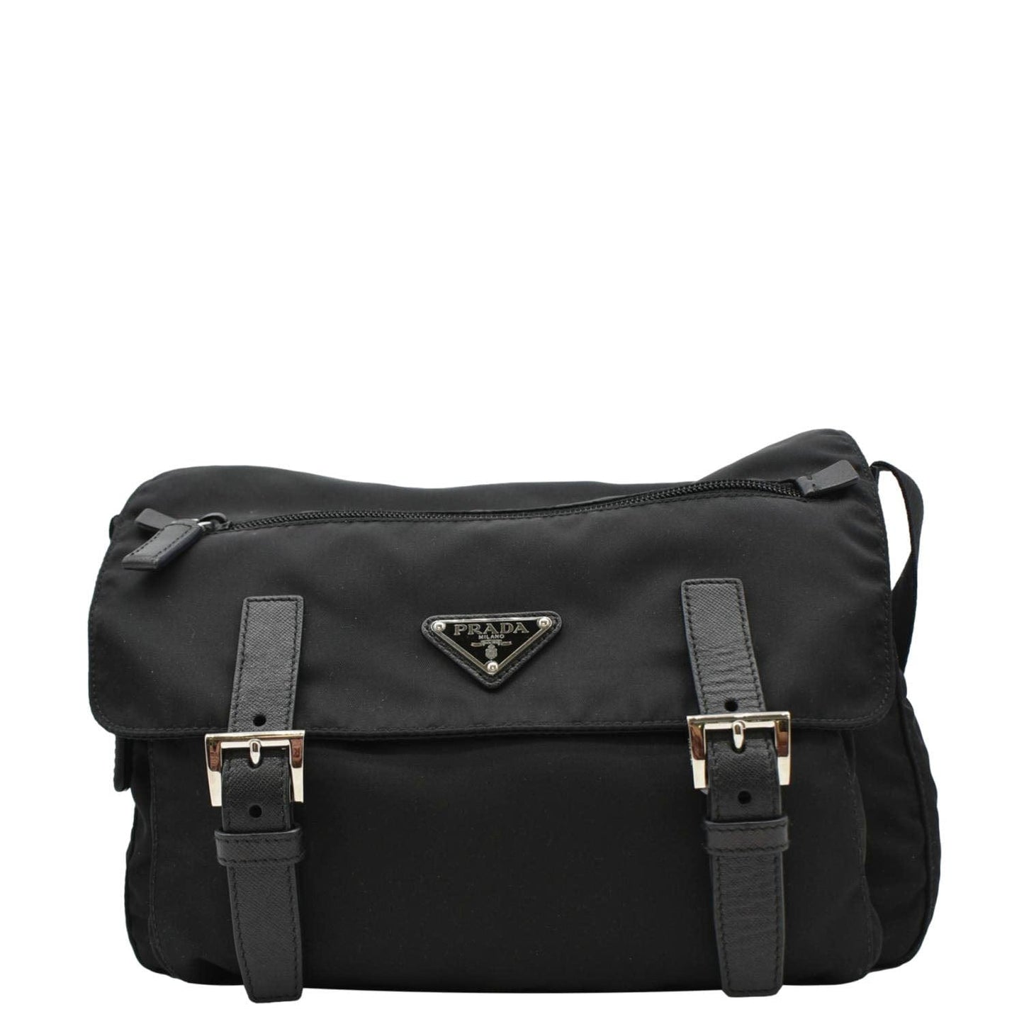 Prada Vela Re Edition Messenger Bag Nylon Black Crossbody Bag