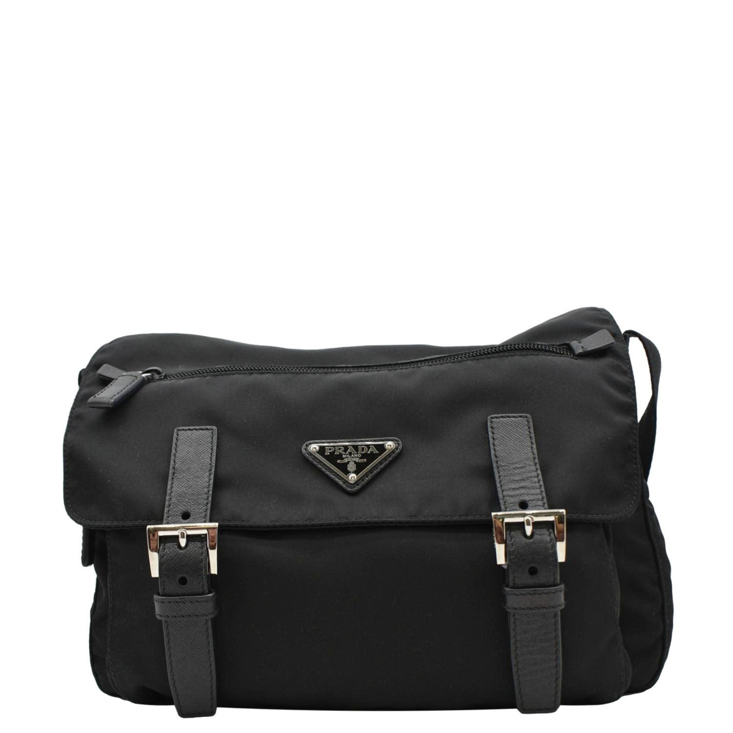 Prada Vela Re Edition Messenger Bag Nylon Black Crossbody Bag