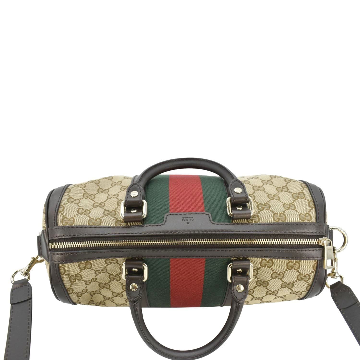 Gucci Web Original Boston Bag Beige Travel Bag