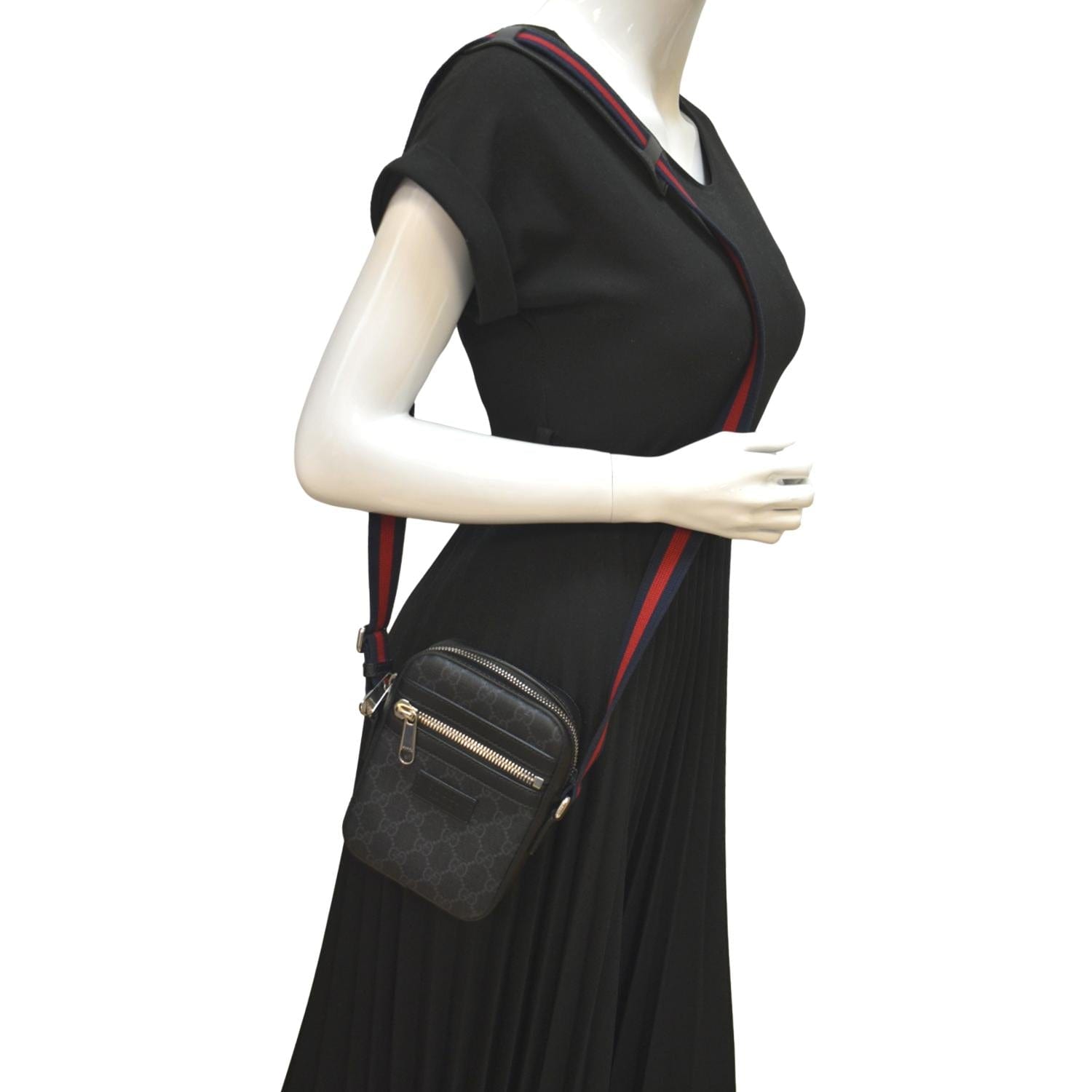 Gucci Supreme Web Messenger Bag Canvas Monogram Crossbody Bag