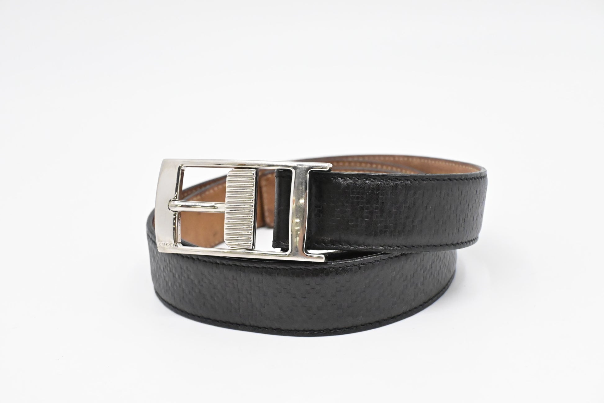 Gucci Black Leather 3 Belt
