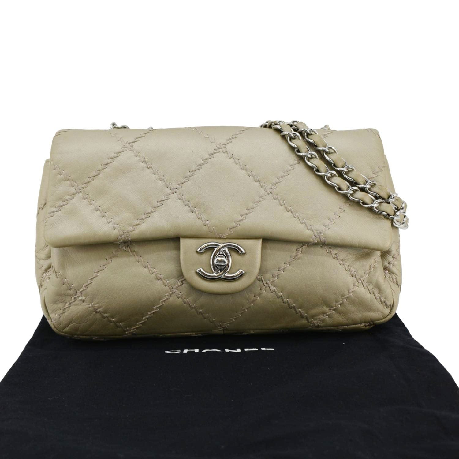 Chanel Ultra Stitch Flap Quilted Leather Calfskin Beige Travel Bag